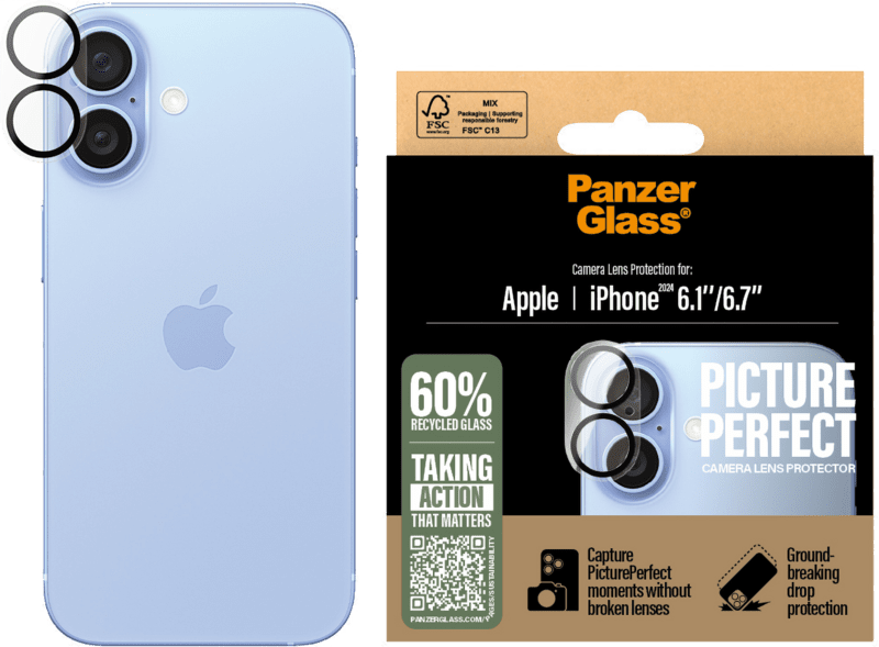 PanzerGlass Picture Perfect iPhone 16/16 Plus