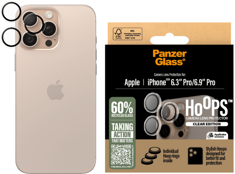 PanzerGlass Hoops Kamera SP iPhone 16 Pro /16 Pro Max transpar