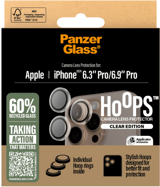 PanzerGlass Hoops Kamera SP iPhone 16 Pro /16 Pro Max transpar