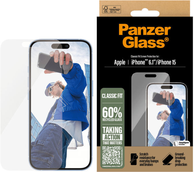 PanzerGlass SP iPhone 16 Classic Fit