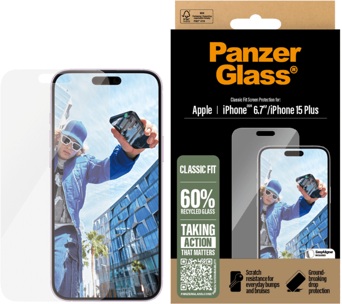 PanzerGlass SP iPhone 16 Plus Classic Fit