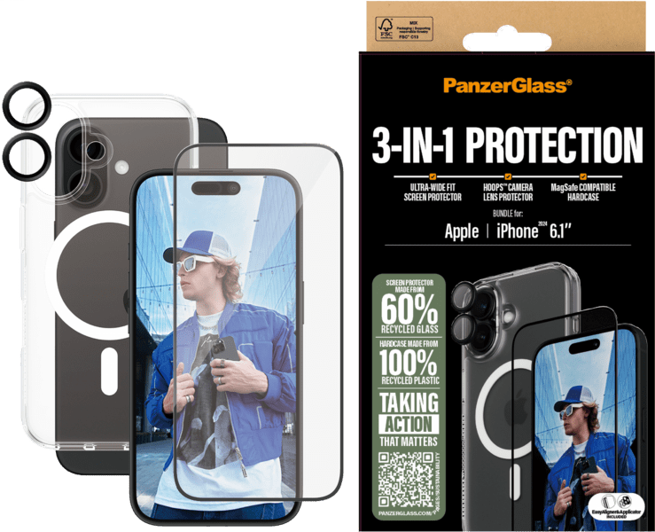 PanzerGlass 3in1 Protection Bundle iPhone 16