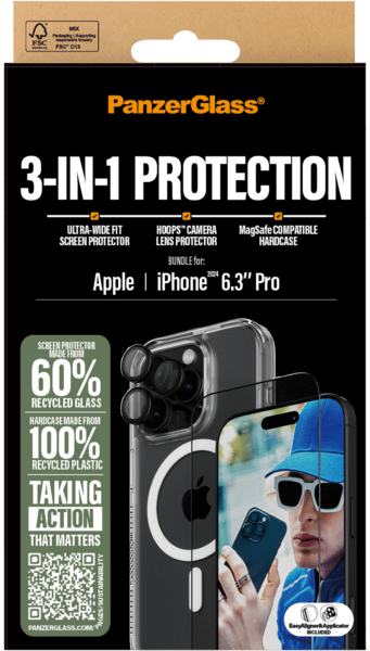 PanzerGlass 3in1 Protection Bundle iPhone 16 Pro