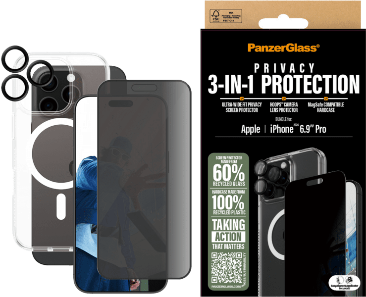 PanzerGlass 3in1 Privacy Protection Bundle iPhone 16 Pro Max