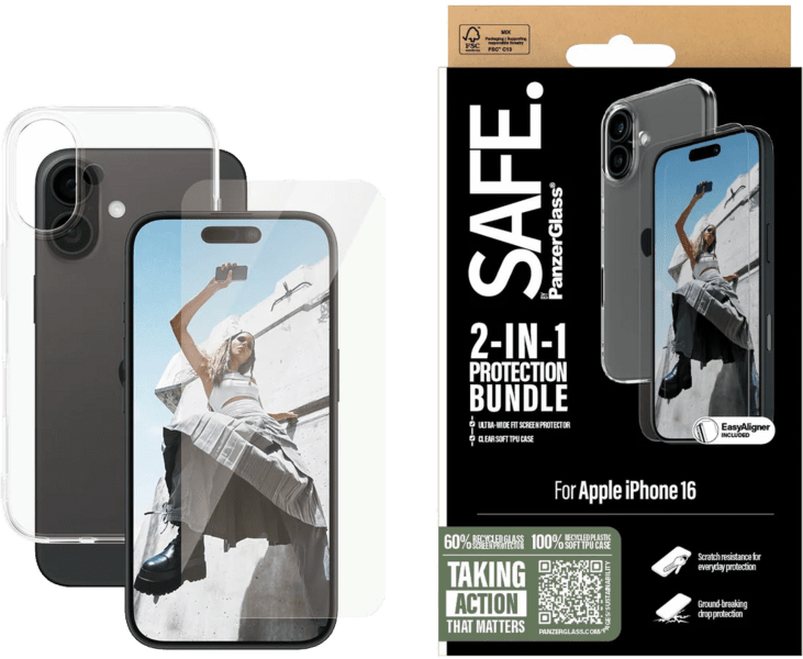 PanzerGlass SAFE. 2in1 Protection Bundle iPhone 16