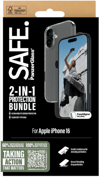 PanzerGlass SAFE. 2in1 Protection Bundle iPhone 16