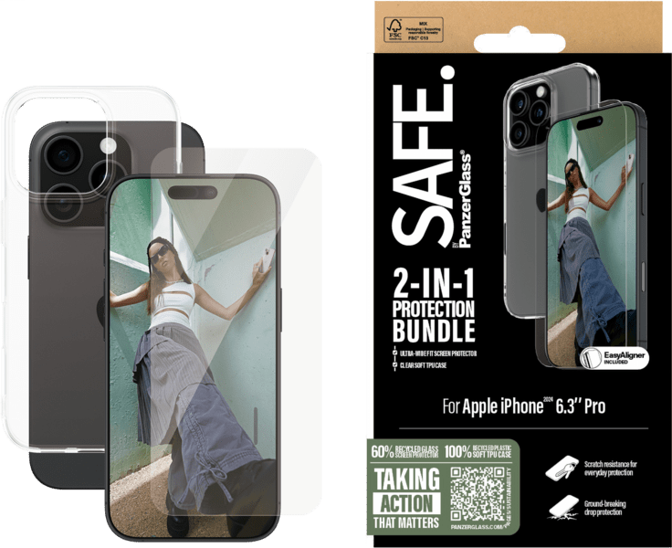 PanzerGlass SAFE. 2in1 Protection Bundle iPhone 16 Pro