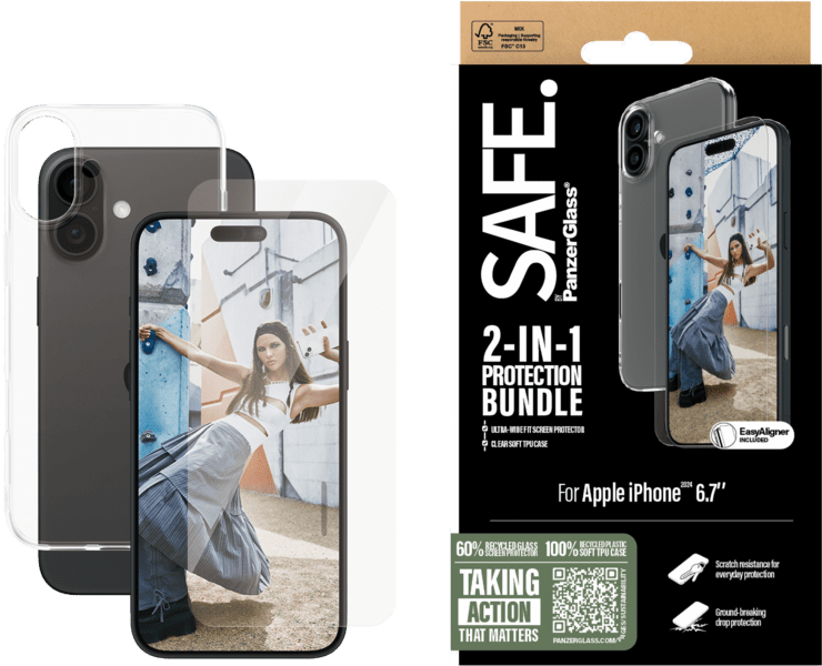 PanzerGlass SAFE. 2in1 Protection Bundle iPhone 16 Plus