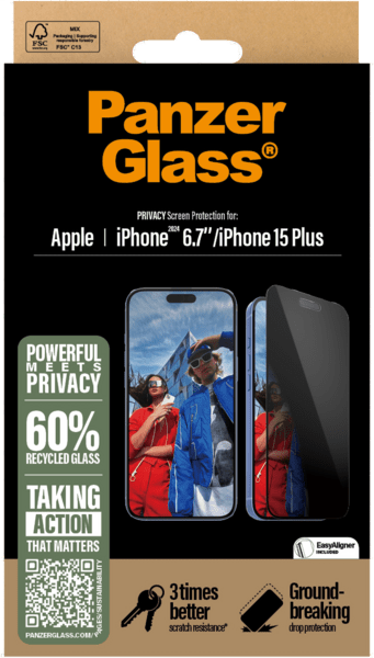 PanzerGlass Privacy SP iPhone 16 Plus UWF