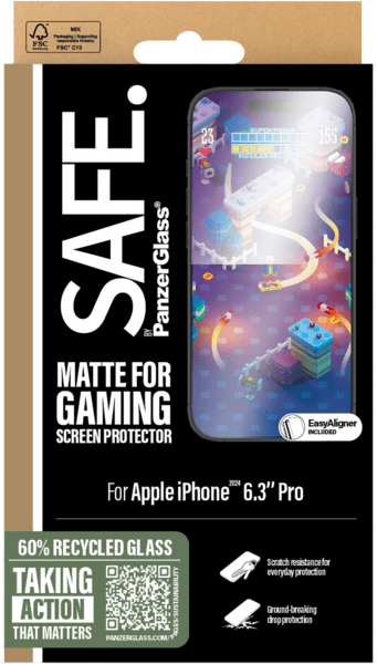 PanzerGlass SAFE. Gaming SP entspiegelt iPhone 16 Pro UWF