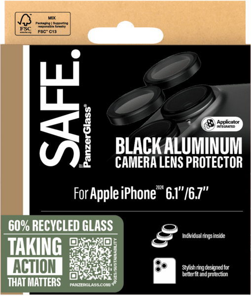 PanzerGlass SAFE. Kamera SP iPhone 16/16 Plus schwarz