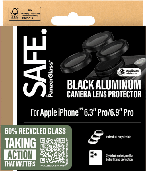 PanzerGlass SAFE. Kamera SP iPhone 16 Pro/16 Pro Max schwarz