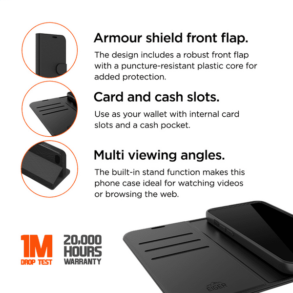 Eiger North Folio Case iPhone 16 Pro schwarz Eiger North Folio Case iPhone 16 Pro schwarz