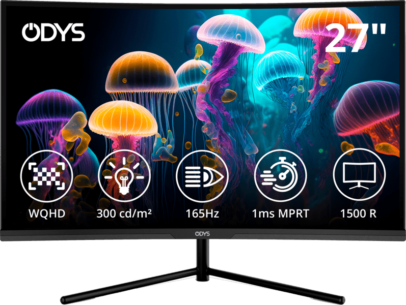 ODYS Q27 27" WQHD Gaming Monitor, 165Hz, FreeSync