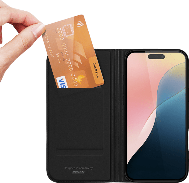 nevox Vario Series Bookcase iPhone 16 schwarz