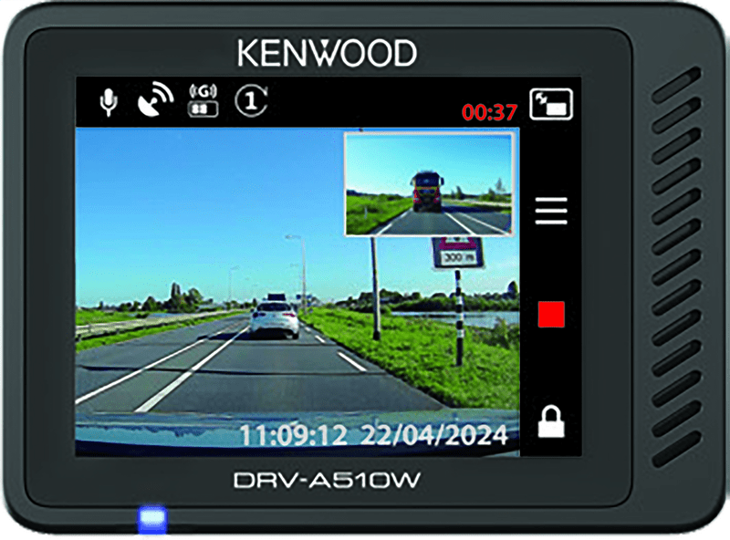 Kenwood DRV-A510W 2K WQHD DashCam 12/24V/GPS/WiFi/App