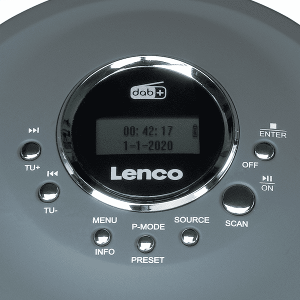 Lenco CD-400 Discman CD/MP3/DAB+/Radio Anti-Shock grau