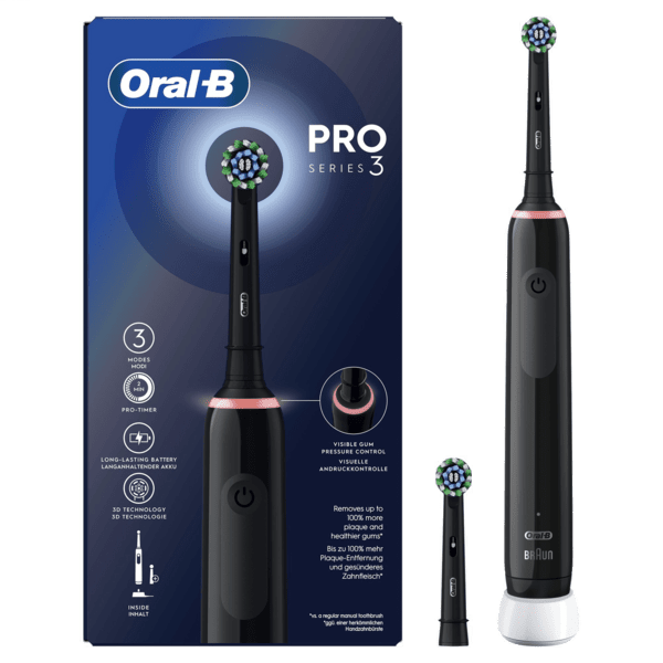 Oral-B Pro 3 3000 Sensitive Clean schwarz Zahnbürste