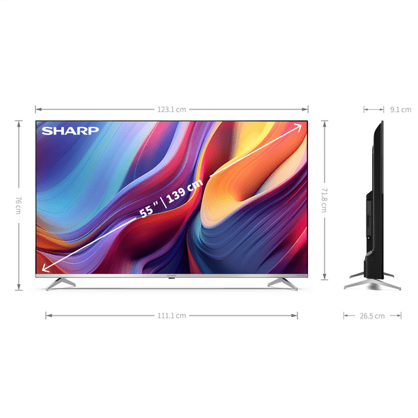 Sharp 55GP6265E 55" UHD Google Smart TV silber