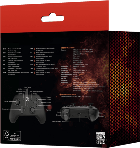 Deltaco Wireless Controller f. Switch, PC, Android, iOS