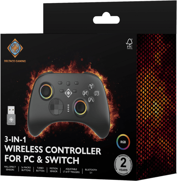 Deltaco Wireless 3-in-1 PC Controller 2.4G BT