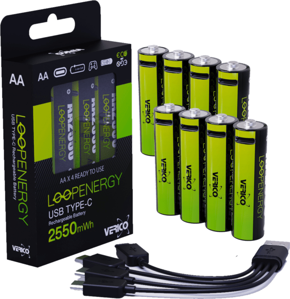 Verico LoopEnergy AA2550 8er-Pack wiederaufladbar USB-C