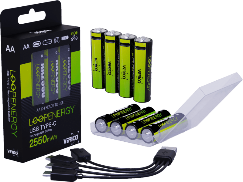 Verico LoopEnergy AA2550 8er-Pack wiederaufladbar USB-C