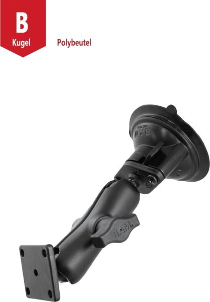 RAM Mounts Saugfuß-Set mittlerer Arm B-Kugel 1"