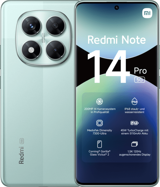 Xiaomi Redmi Note 14 Pro 5G 8GB 256GB grün