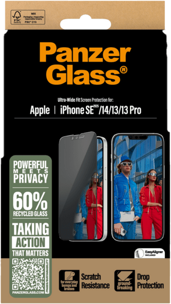 PanzerGlass Privacy SP iPhone 16e/14/13/13 Pro UWF