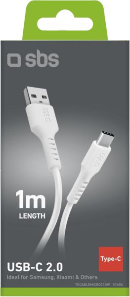 SBS USB zu USB-C Kabel 1m weiß SBS USB zu USB-C Kabel 1m weiß