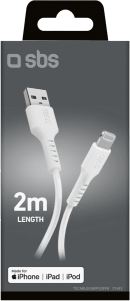 SBS USB auf Lightning Kabel 2m MFi weiß