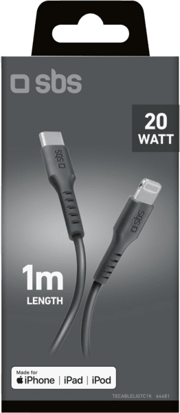 SBS USB-C auf Lightning Kabel 1m schwarz SBS USB-C auf Lightning Kabel 1m schwarz