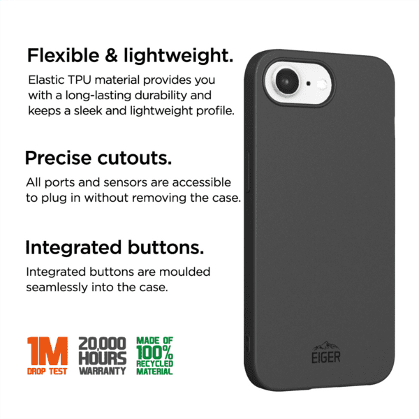 Eiger Grip Case GRS iPhone 16e schwarz Eiger Grip Case GRS iPhone 16e schwarz