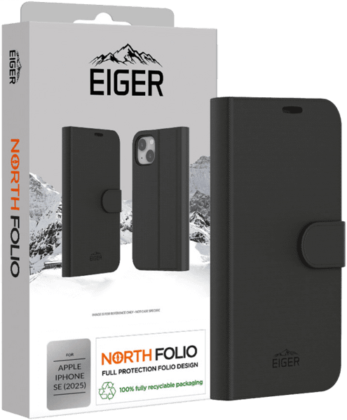 Eiger North Folio Case iPhone 16e schwarz Eiger North Folio Case iPhone 16e schwarz
