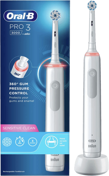 Oral-B Pro 3 3000 Sensitive Clean Zahnbürste weiß Oral-B Pro 3 3000 Sensitive Clean Zahnbürste weiß