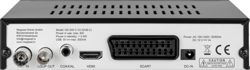 Megasat HD 200 C V2 DVB-C Receiver Megasat HD 200 C V2 DVB-C Receiver
