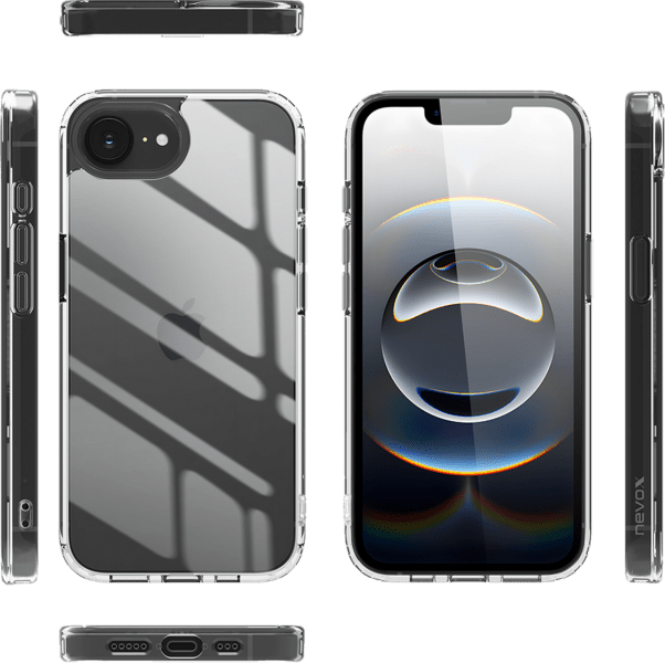 nevox StyleShell SHOCKFlex iPhone 16e transparent nevox StyleShell SHOCKFlex iPhone 16e transparent