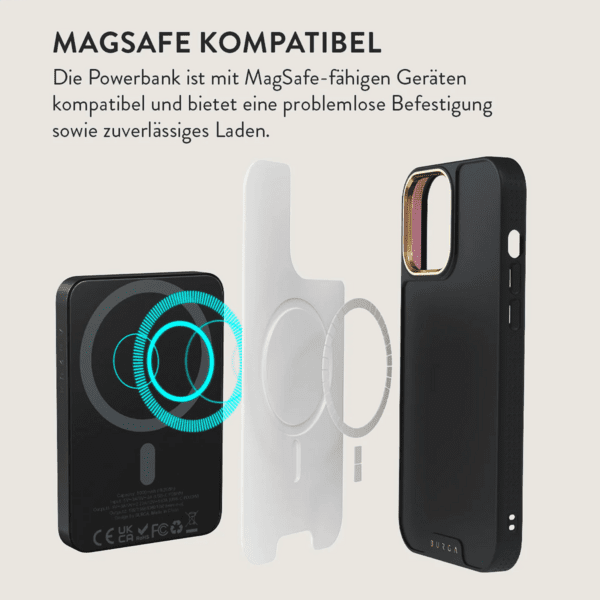 BURGA Magnetic Powerbank 5.000mAh Player gunmetal BURGA Magnetic Powerbank 5.000mAh Player gunmetal