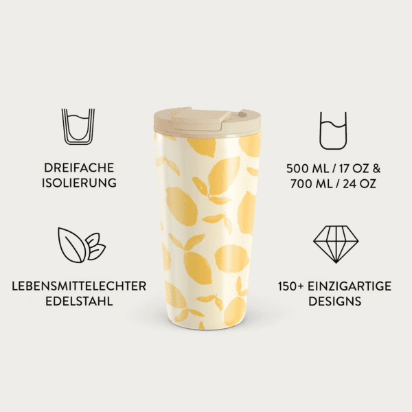 BURGA Thermobecher 500ml Klappdeckel Lemon Tart BURGA Thermobecher 500ml Klappdeckel Lemon Tart