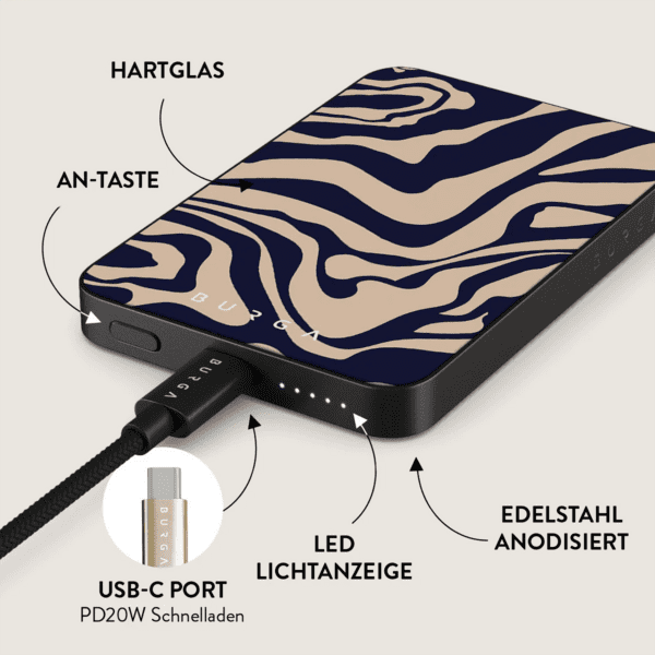 BURGA Magnetic Powerbank 5.000mAh Vigilant gunmetal BURGA Magnetic Powerbank 5.000mAh Vigilant gunmetal