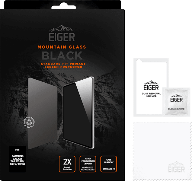 Eiger SP Mountain Black Privacy Galaxy Tab S10 FE/S9 FE Eiger SP Mountain Black Privacy Galaxy Tab S10 FE/S9 FE