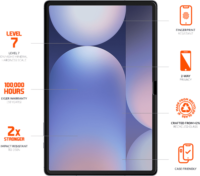 Eiger SP Mountain Black Privacy Galaxy Tab S10 FE/S9 FE Eiger SP Mountain Black Privacy Galaxy Tab S10 FE/S9 FE