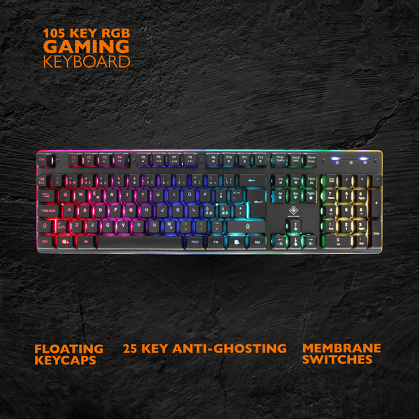 Deltaco DK220 Gaming Tastatur Membran RGB schwarz Deltaco DK220 Gaming Tastatur Membran RGB schwarz