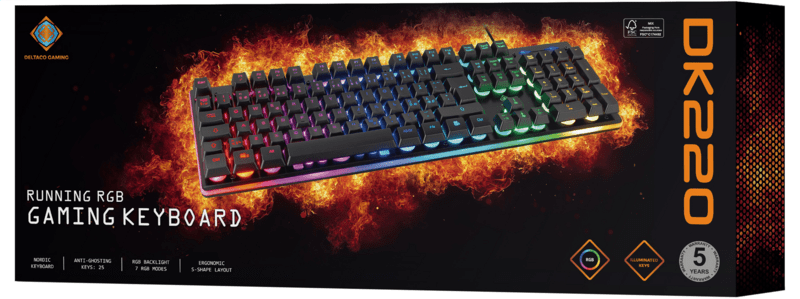 Deltaco DK220 Gaming Tastatur Membran RGB schwarz Deltaco DK220 Gaming Tastatur Membran RGB schwarz