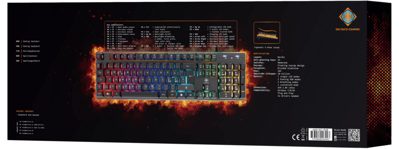 Deltaco DK220 Gaming Tastatur Membran RGB schwarz Deltaco DK220 Gaming Tastatur Membran RGB schwarz