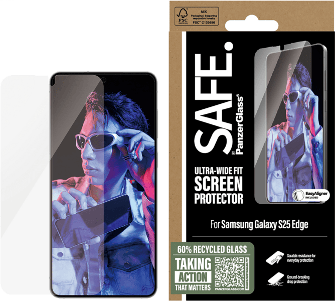 PanzerGlass SAFE. SP Galaxy S25 Edge UWF m. Applikator PanzerGlass SAFE. SP Galaxy S25 Edge UWF m. Applikator