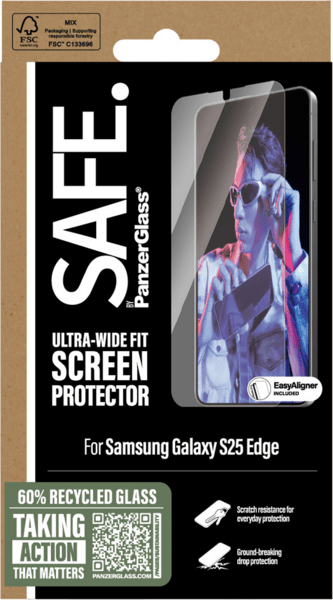 PanzerGlass SAFE. SP Galaxy S25 Edge UWF m. Applikator PanzerGlass SAFE. SP Galaxy S25 Edge UWF m. Applikator