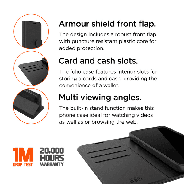 Eiger North Folio Case Galaxy S25 Edge schwarz Eiger North Folio Case Galaxy S25 Edge schwarz