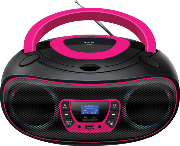 Denver TDB-212 DAB+ Boombox FM/BT/USB/CD/AUX pink Denver TDB-212 DAB+ Boombox FM/BT/USB/CD/AUX pink